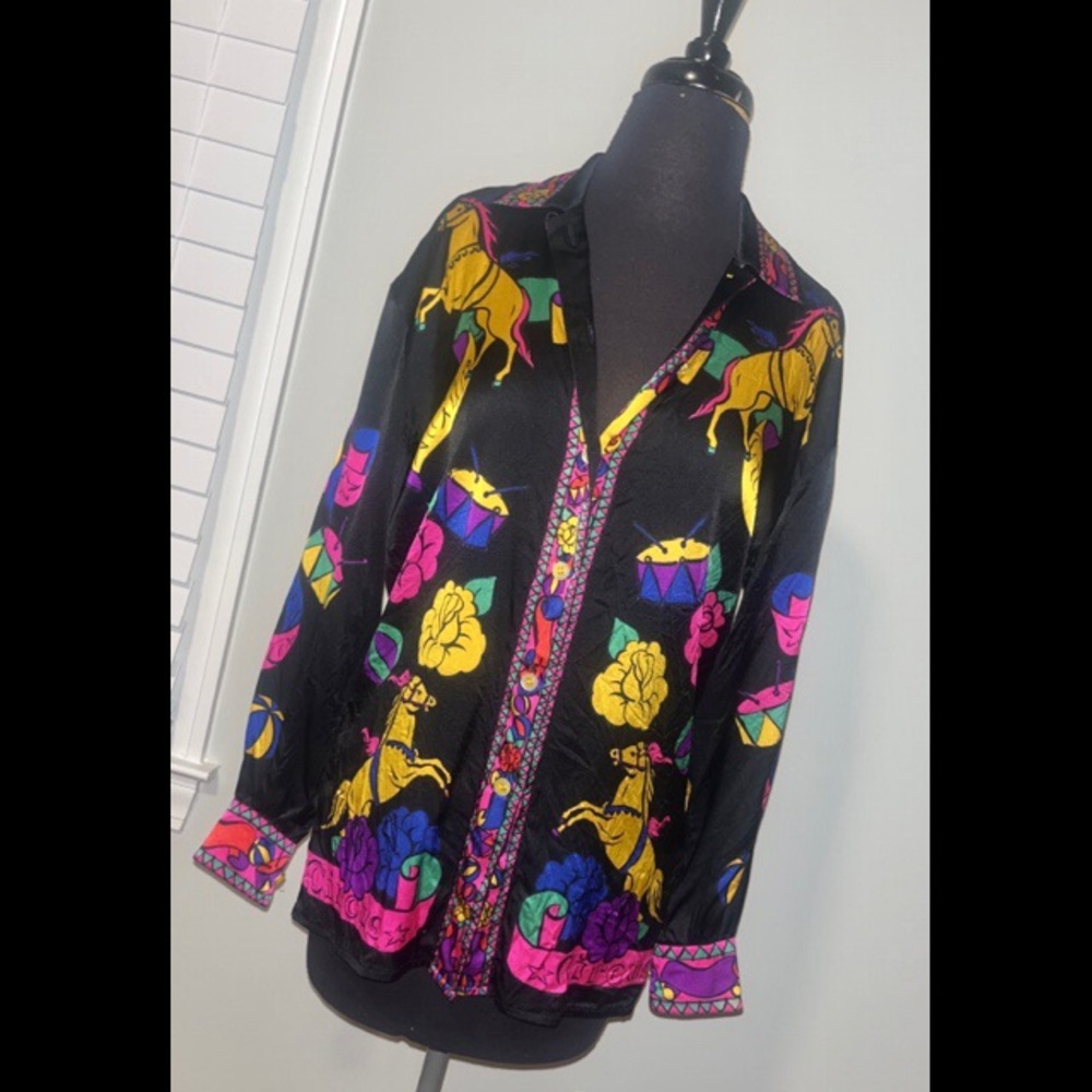 Vintage Escada by Margaretha Ley silk circus blouse